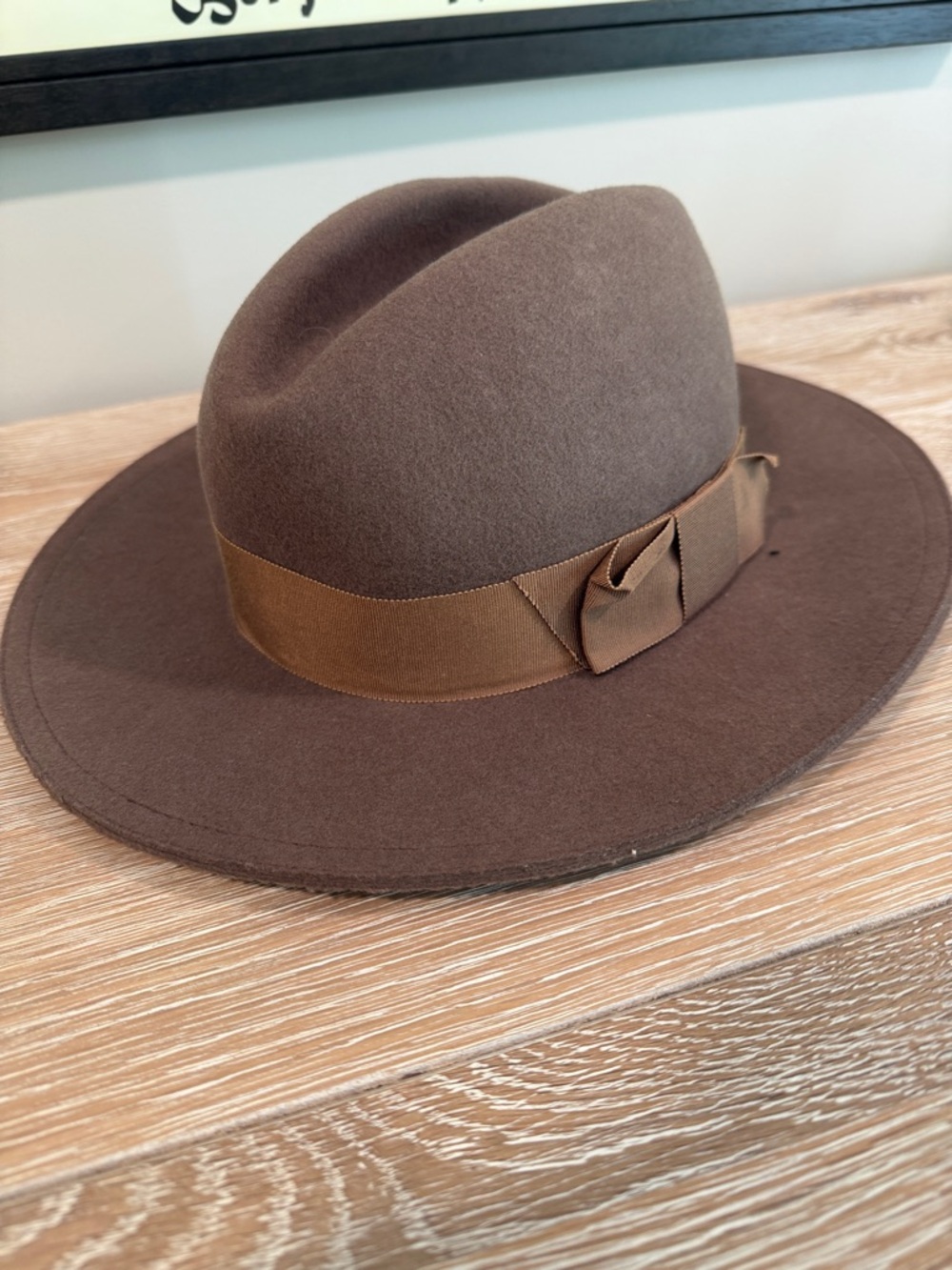 Vintage 100% Wool Fedora with Grosgrain Band